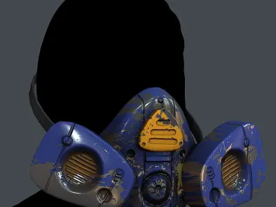 Gas mask helmet 3d model scifi Low-poly Low-poly 3D model Low-poly 3D model