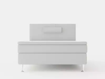 Meja Bed Package 140x200cm Light Gray With Neck Pillow Low-poly 3D model