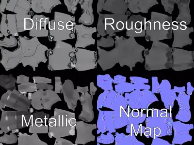 Robotic Humanoid model pack Low-poly 3D model