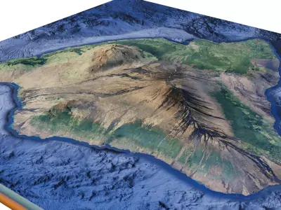 island of Hawaii 3d model terrain The Big Island 3D model