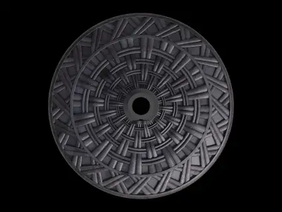 Basket Weave Round Umbrella Stand 3D model
