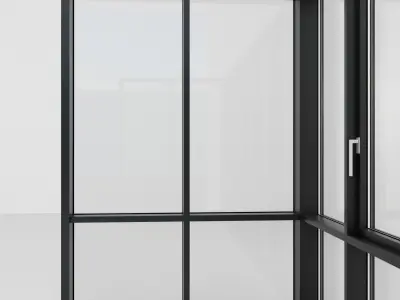 Panoramic glazing Stained glass 100 Low-poly 3D model