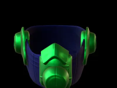 Gas mask helmet 3d model scifi Low-poly  Low-poly 3D model 327