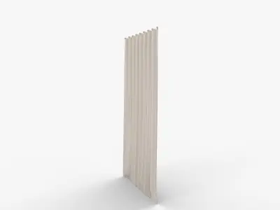 Ivory Cotton Velvet Blend Window Curtain Panel with Lining 3D model