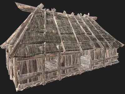 NEXT GEN AAA FANTASY MEDIEVAL VIKING WOODEN COTTAGE HOUSE Low-poly 3D model