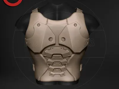 Sci fi character Torso armour v6 highpoly zbrush 3D model