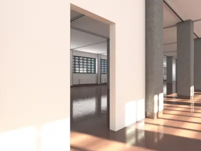 Empty Warehouse Office Space 3D model