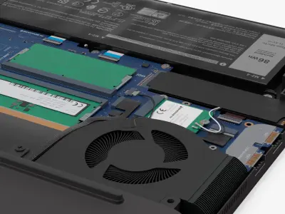  Disassembled High-Performance Laptop with Cooling Fans 