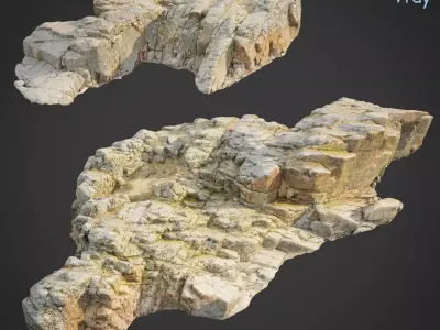 3d scanned rock cliff X 3D model