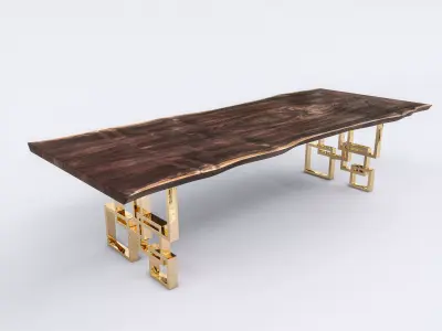 Squares Dining Table Low-poly 3D model