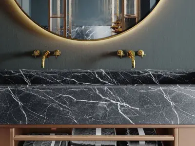 Room European Simplified Shower 3D model