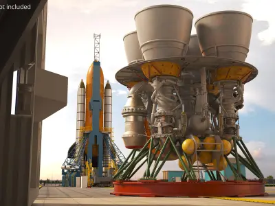  Russian RD-171MV Propulsion System First Stage Grey 