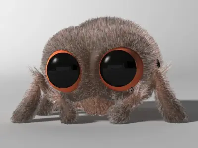 Cartoon Spider Rigged Low-poly 3D model