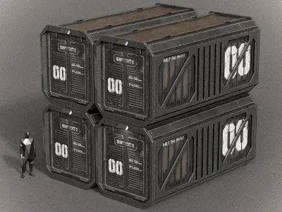 Sci-fi Shipping Container PBR Low-poly 3D model
