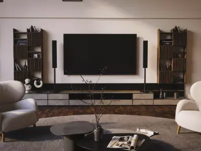 Modern Luxury Loft Lounge Living Room and D5 Render Scene 3D model