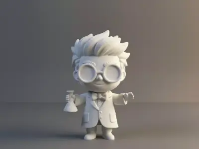 chibi scientist 3D print model