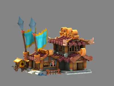 Cartoon architecture  Cartoon Town 3D model