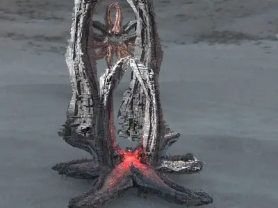 Hydra Dark Stone Sci fi monoliths Starfish Gatehouse  3D model