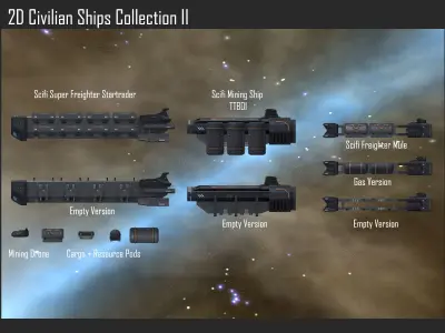 2D Civilian Ships Collection II Texture