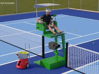  Elevated Chair with Tennis Umpire 