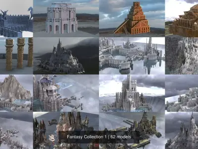 Fantasy Collection 1 angel with wings 3D Model Pack