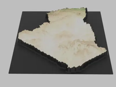 Algeria Map Low-poly 3D model