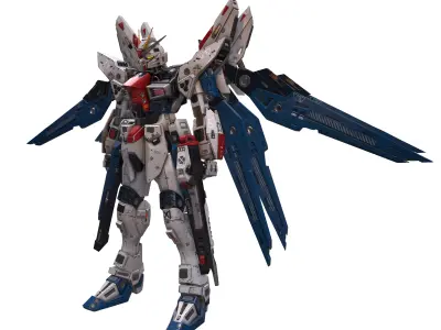 Gundam robot Low-poly 3D model