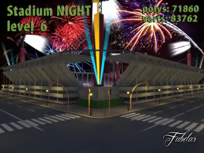 Stadium Level 6 Night Low-poly 3D model