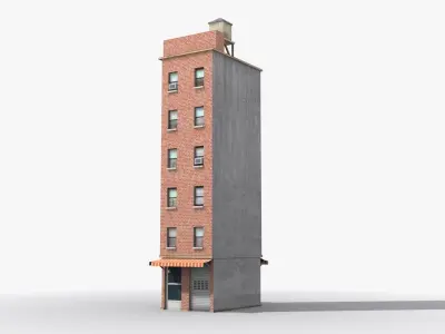 Apartment Building x31 Low-poly 3D model