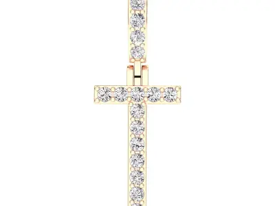 Alphabet T-letter single row pendant 3D print model