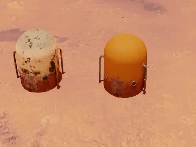 Mars module and landscape 3D models Low-poly 3D model