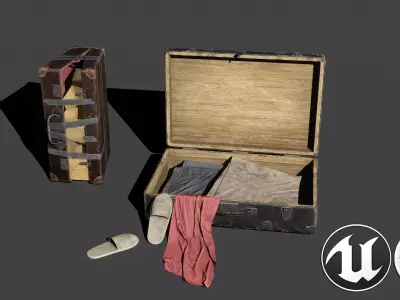 Suitcases Kit Low-poly 3D model