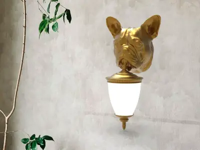 Dog Head Wall Lamp 3D print model get