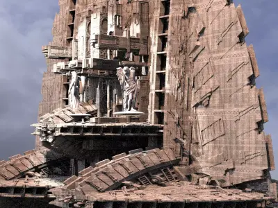 Ancient Maze Ship City Kit bash 3  3D model
