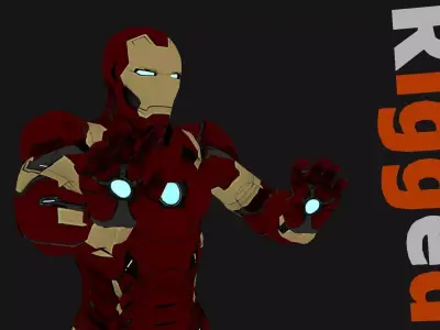 Iron Man Civil War Mark 45 Rigged Low-poly 3D model