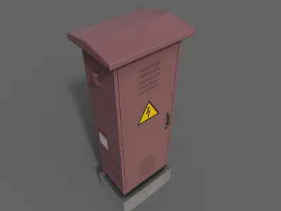 PBR Electric Box Red V2 Low-poly 3D model