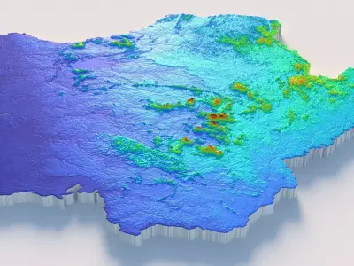 Suriname Terrain Country 3D model
