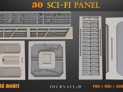 30 SCIFI  panels 3D model