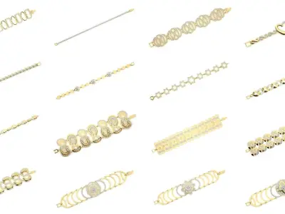 259 Chain Type Bracelets Mega Pack 3dm stl renders gemmap 