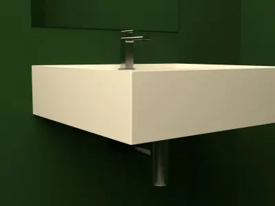 a sink bathroom in wall 3D model