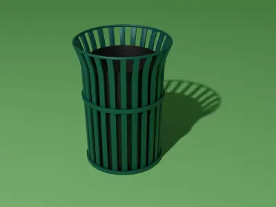Park trash can 3D model