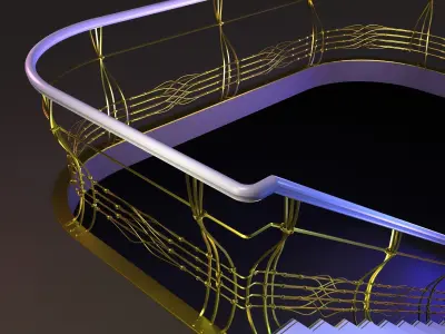 Ladder-gold stair railing - stair railing 3D model