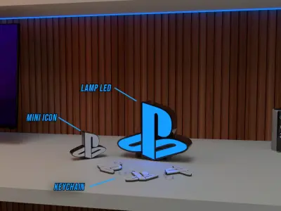 PLAYSTATION LAMP LED 3D print model