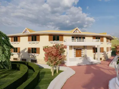 Casa Scene-villa-modern house 3D model 68