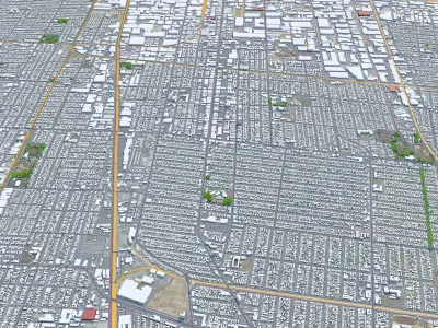 Huntington Park California USA Low-poly 3D model