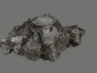 Ladder Ruin Low-poly 3D model 8