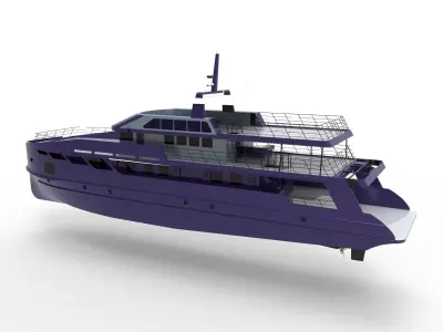 purple yacht 3D model
