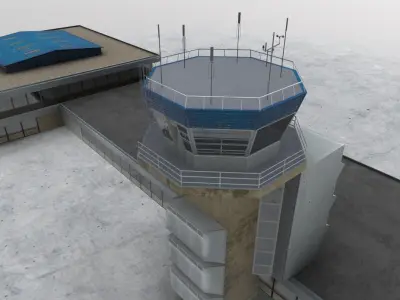 LQSA Control Tower Low-poly 3D model