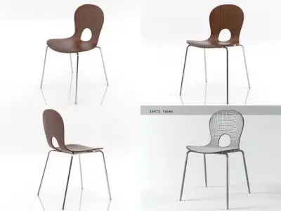 Rodrigo four different chairs 3D model