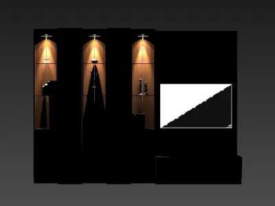 TV unit wood  3D model